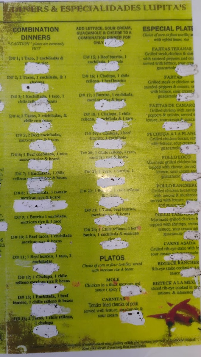 Lupita's Mexican Food Menu - Image 2